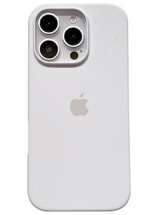 Силиконовый чехол для iphone 13 pro с закрытым низом silicone case белый white 9 (бампер)