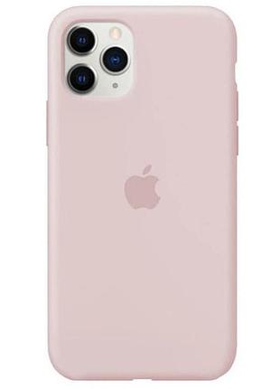 Силиконовый чехол для iphone 11 pro max с закрытым низом пудровый pink sand 19 silicone case (бампер)