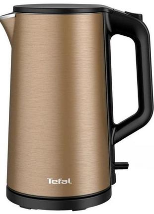 Электрочайник tefal ki583c10 double layer ss 1.5л, с двойными стенками, медный