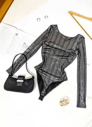 Боди-металлик с открытой спинкой/боди/кофта/боди/кофточка/кофточка от bershka, на р. xxs/xs