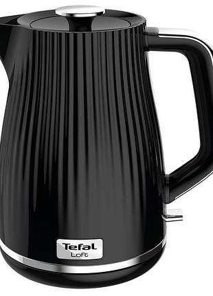 Электрочайник tefal ko250830 loft 1.7л, strix, пластик, черный