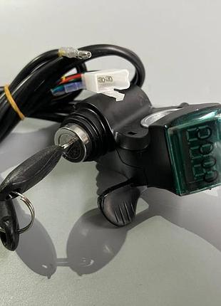 Ручка газа для электровелосипеда 12-72v рычажного типа с ключем