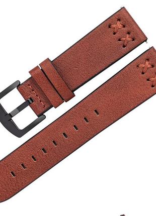 Шкіряний ремінець для huami amazfit stratos / amazfit pace / gtr 47 mm / gtr 2 / 2e / amazfit gtr 3 темно-коричневий