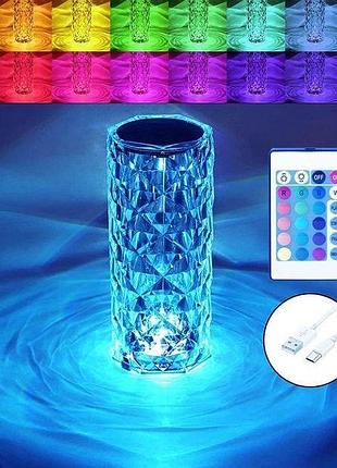 Светодиодная настольная лампа - crystal rose ambience, 16-цветный rgb 19.5 см