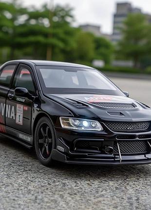 Модель авто mitsubishi lancer evolution ix масштаб 1:32 металлическая инерционная машинка со светом и звуком для детей 2