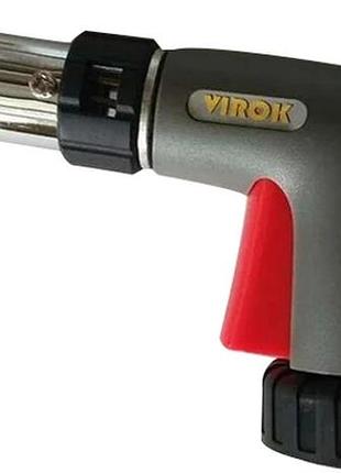 Горелка газовая virok 44v186 с резьбовым соединением (7/16), piezo + 360*, ceramic, блок. кнопка