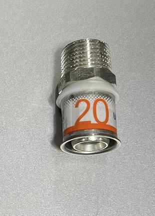 Штуцер с наружной резьбой uponor s-press 20-1/2"нр