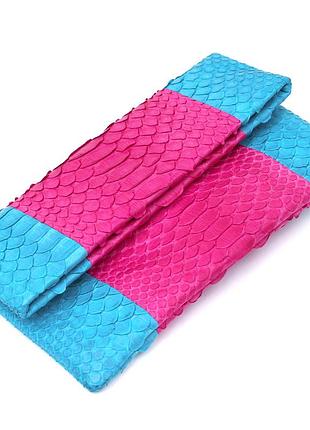 Яркий женский клатч snake leather sale_14993 розовый