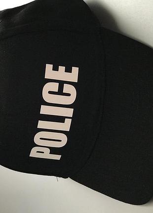 Черная хлопковая кепка\бейсболка с надписью police