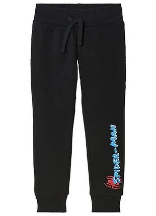 Спортивные штаны с начесом для мальчика disney spider man 463978 110-116 см (4-6 years) черный