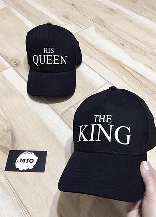 Парні кепки/бейсболки the king/his queen