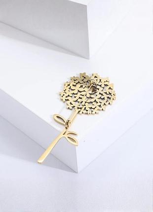 Брошка жіноча кульбаба fashion jewelry золотиста