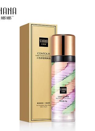 База - основа под макияж для лица трехцветная senana contour three isolation face balancing 3в1 40мл