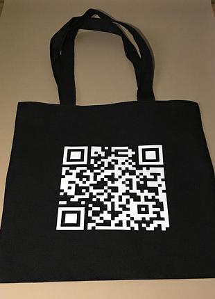 Еко-сумка \ шопер с интерактивным принтом qr кодом ( можно нанести любой)