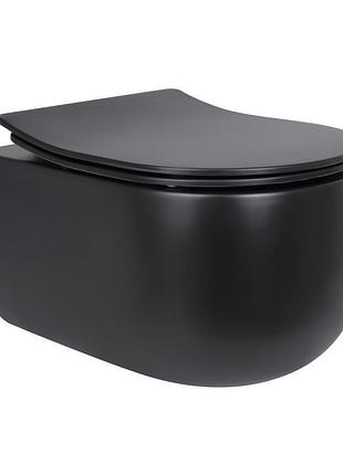 Унитаз подвесной qtap taurus безободковый с сиденьем soft-close qt2433084euqmb