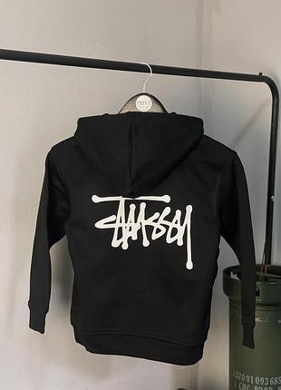 Детская худи в стиле стритвир с графическим принтом stussy синий, 116