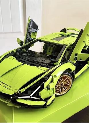 Конструктор technic lamborghini sián fk суперкар спортивний автомобіль яскравий сумісний блочний ламбо