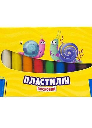 Пластилін восковий, круглий 10 кольорів