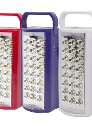 Ліхтар переносний світлодіодний з повербанком volk 24 led, зу 220v, змінний акумулятор 6v power bank almino