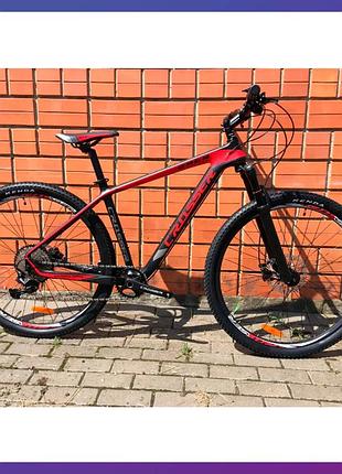 Велосипед гірський однопідвісний на карбоновій рамі crosser genesis 29" рама 18" чорно-червоний