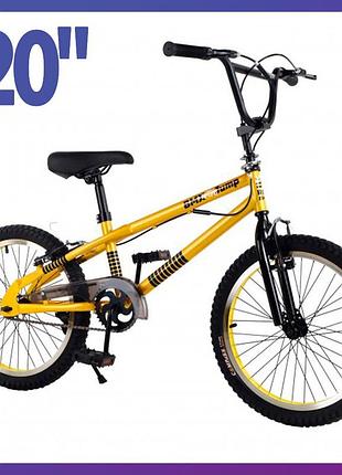Дитячий велосипед tilly bmx 20' t-22061 двоколісний сталевий жовтий