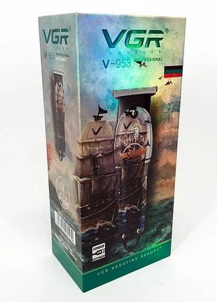 Машинка (триммер) для стрижки волосся vgr v-953, professional, 4 насадки (чорно-синій) 49387