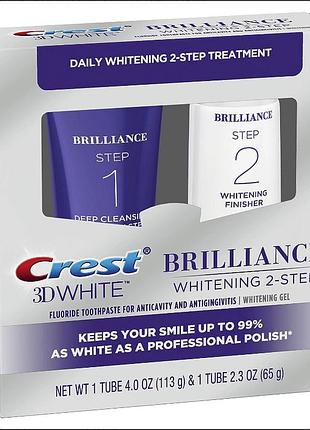 Відбілююча система для зубів crest 3d white brilliance whitening 2 step 113 g + 65 g