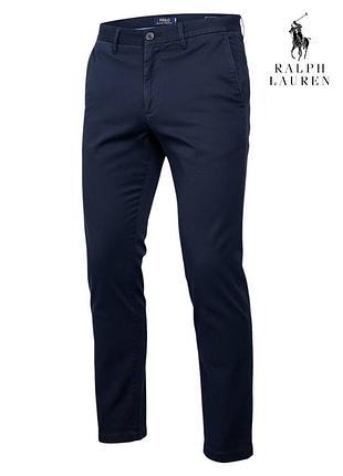 Оригинальные мужские штаны polo ralph lauren размер м w32 l34 slim темно синие чиносы чинос брюки джинсы поло ральф лорен лоурен котновые хлопковые _1