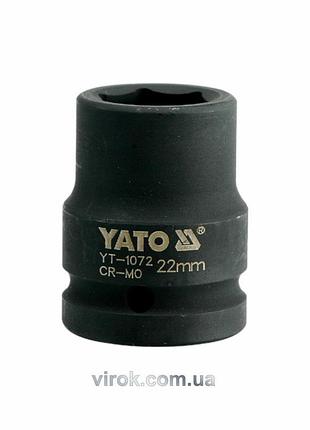 Головка торцева ударна 6-гранна yato : квадрат 3/4", м= 22 мм, l= 50 мм [16/64]