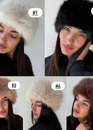 Женская повязка из пушистого экомеха песец