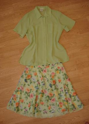 Летняя кофточка шифоновая блузка с коротким рукавом.3 фото