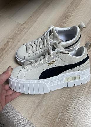 Жіночій кеди від puma натуральна замша на платформі 37 розмір