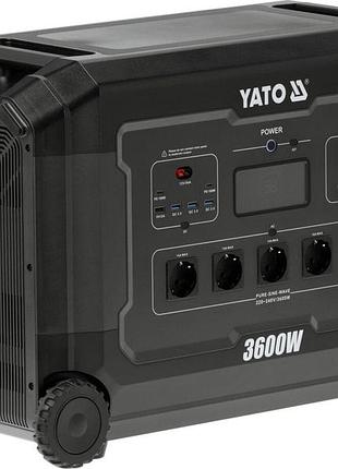 Портативна станція yato: акумулятор lifepo4, потуж- 3,6 квт макс. 7 квт, порти: 230v ac / usb [1]