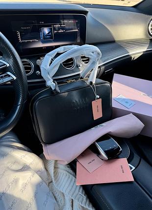 Miumiu beau leather top-handle bag