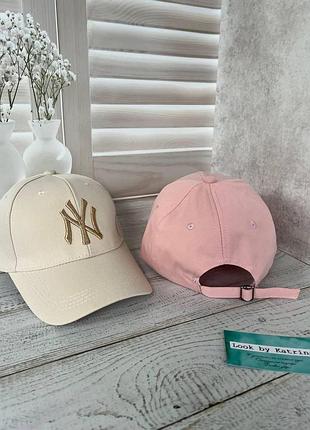 Классические хлопковые унисекс бейсболки new york беж
