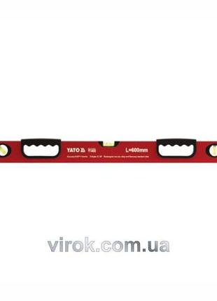 Рівень алюмінієвий yato : l= 60 см. 3 капсули, 2 ручки [10/30]