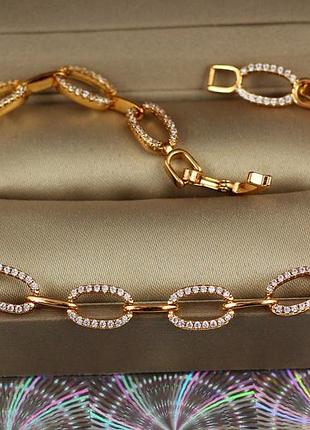 Браслет xuping jewelry македония 17.5 см 6 мм золотистый love-shopping
