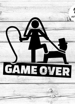 Наклейка на авто oracal game over 30х26 см, чорний