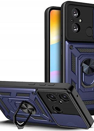 Противоударный чехол для xiaomi redmi 12c с защитой камеры defender (синий)