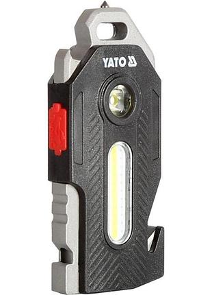 Ліхтар діодний багатофункц 6в1 yato акумул. li-ion 3.7v 350 ma, освітл.- 400/ 200/ 50/ 35 lm 8 режи