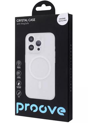 Прозрачный чехол magsafe proove crystal magnetic для iphone 15 pro max