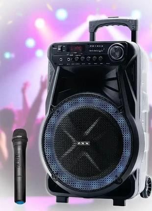 Акустична переносна колонка + мікрофон, 600вт, bluetooth, zxx-7171