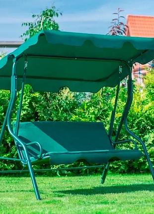 Качеля садовая 4p garden 180х110см усиленная 3 х местная металлическая с тентом с мягким диваном для дачи сада
