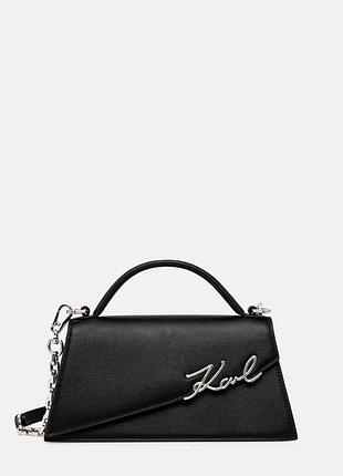 Женская черная сумка кросс боди karl lagerfeld (ekl340) оригинал, черная сумка кросс боди карл лагеофельд оригинал