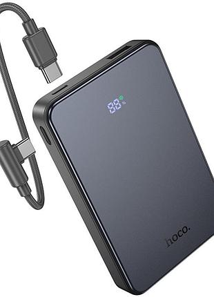 Портативний зп power bank hoco j170 starlight 22.5w+pd20w with cable 10000 mah metal gray