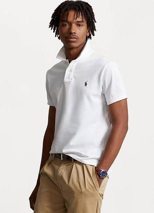 Чоловіча футболка поло polo ralph lauren чорна та біла