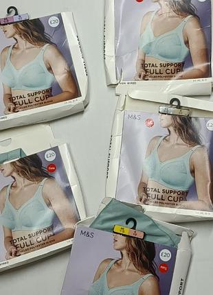 Бюстгальтер жіночий marks & spencer бавовняний з вишивкою без кісточок без пуш-ап full cup (великі розміри) 6