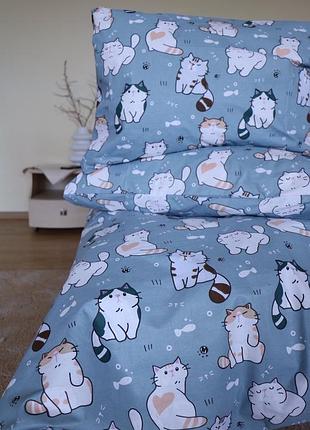 Дитячий комплект постільної білизни з котиками
