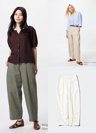 Брюки из льна и хлопка uniqlo