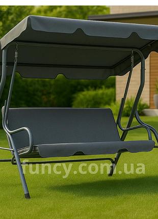 Качеля садовая 4p garden 180х110см усиленная 3х местная металлическая с тентом с мягким диваном для дачи сада